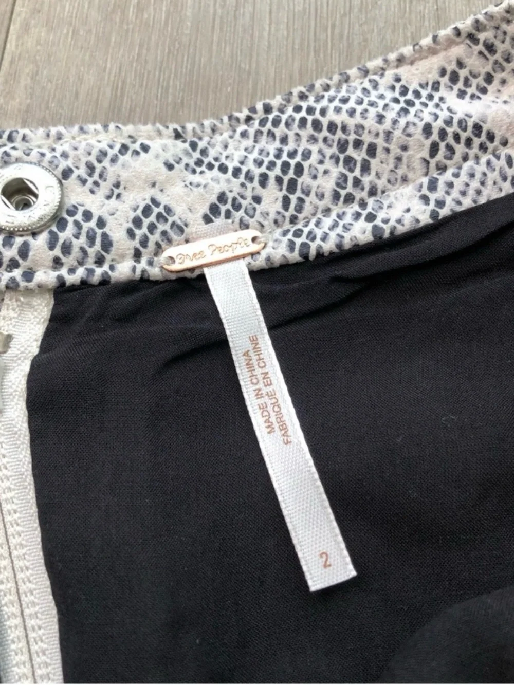 Free People Snake-Print Mini Skirt with Side Zip
